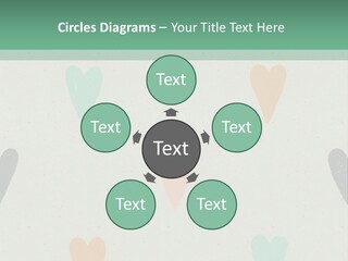 A Group Of Hearts On A Wall With A Green Background PowerPoint Template