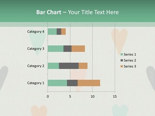 A Group Of Hearts On A Wall With A Green Background PowerPoint Template
