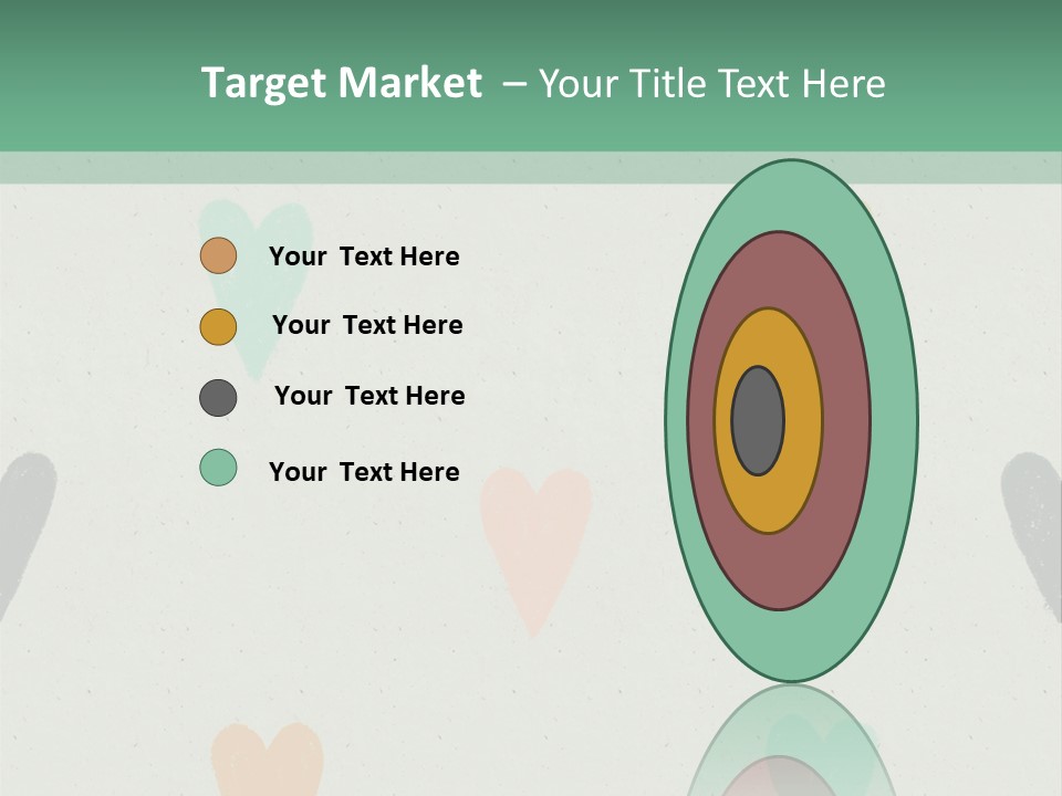 A Group Of Hearts On A Wall With A Green Background PowerPoint Template