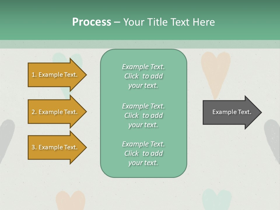 A Group Of Hearts On A Wall With A Green Background PowerPoint Template