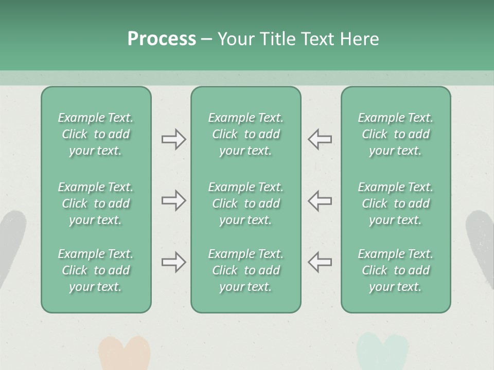 A Group Of Hearts On A Wall With A Green Background PowerPoint Template