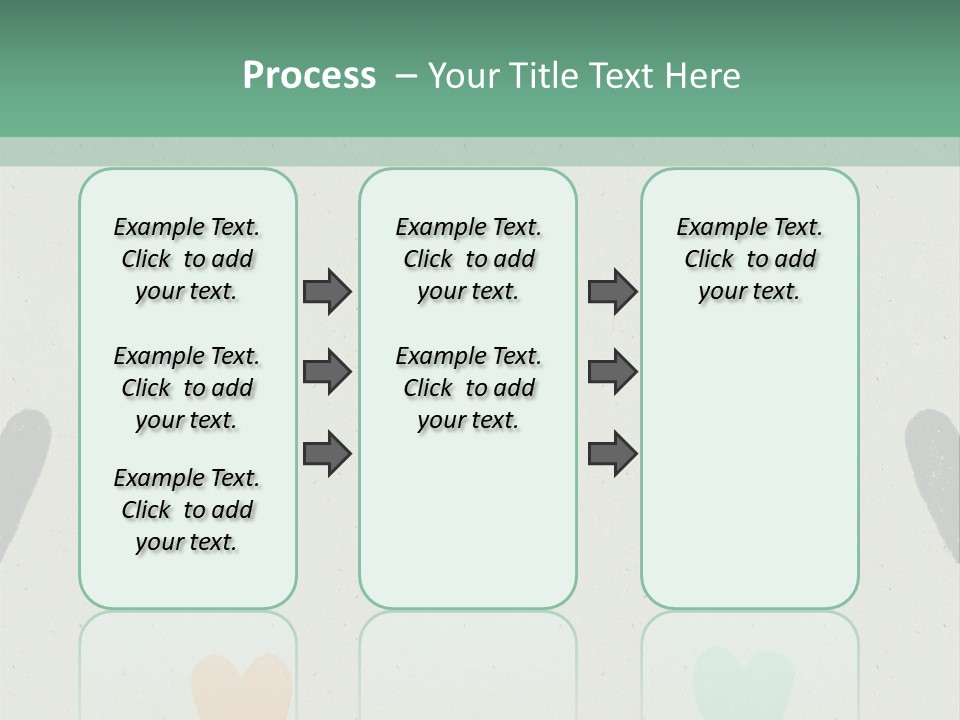 A Group Of Hearts On A Wall With A Green Background PowerPoint Template