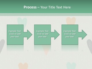 A Group Of Hearts On A Wall With A Green Background PowerPoint Template