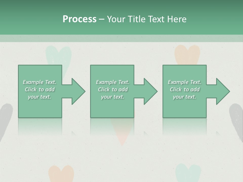 A Group Of Hearts On A Wall With A Green Background PowerPoint Template