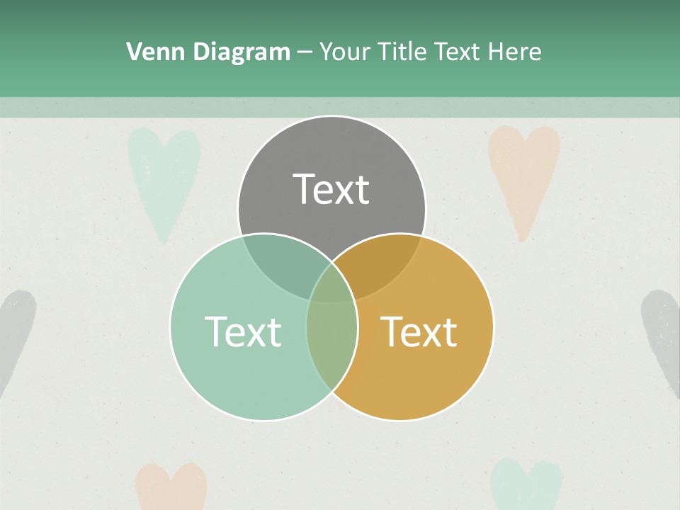 A Group Of Hearts On A Wall With A Green Background PowerPoint Template