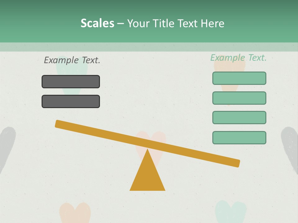 A Group Of Hearts On A Wall With A Green Background PowerPoint Template
