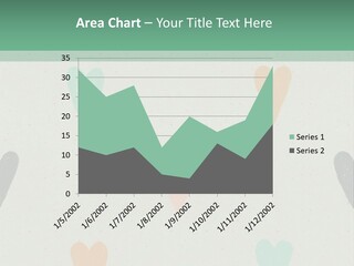 A Group Of Hearts On A Wall With A Green Background PowerPoint Template