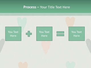 A Group Of Hearts On A Wall With A Green Background PowerPoint Template