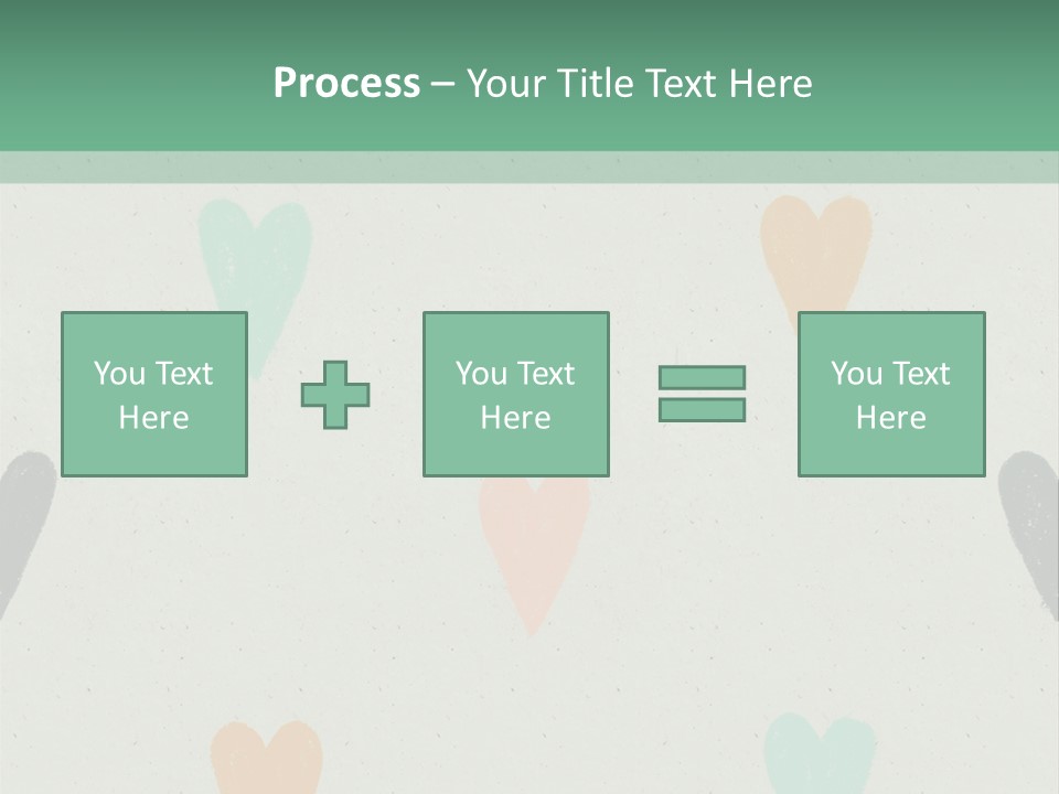 A Group Of Hearts On A Wall With A Green Background PowerPoint Template