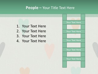 A Group Of Hearts On A Wall With A Green Background PowerPoint Template