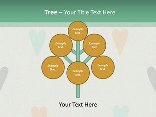 A Group Of Hearts On A Wall With A Green Background PowerPoint Template