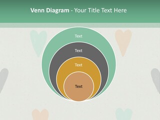 A Group Of Hearts On A Wall With A Green Background PowerPoint Template