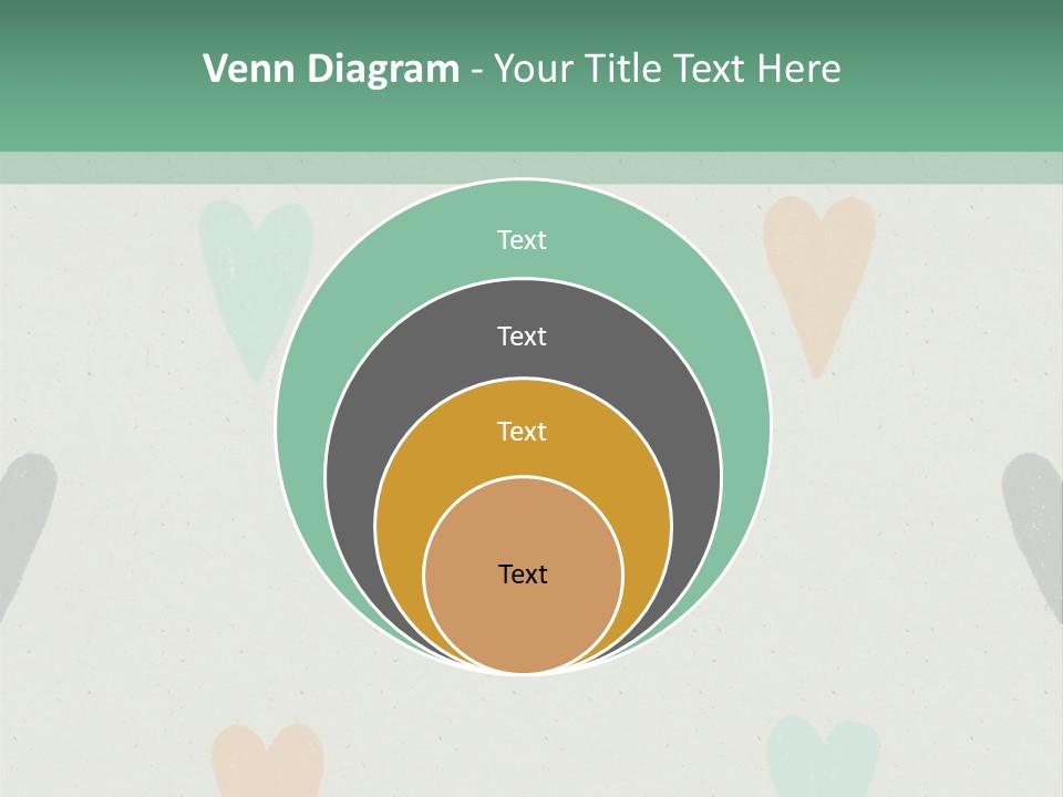 A Group Of Hearts On A Wall With A Green Background PowerPoint Template