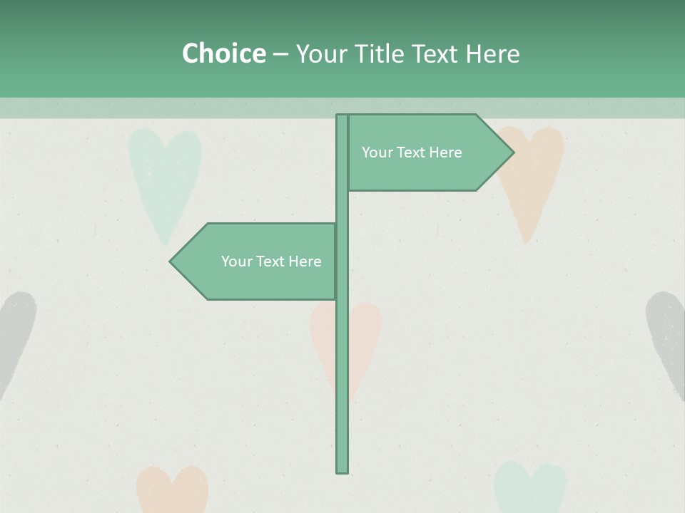 A Group Of Hearts On A Wall With A Green Background PowerPoint Template