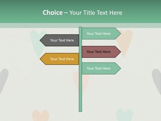 A Group Of Hearts On A Wall With A Green Background PowerPoint Template