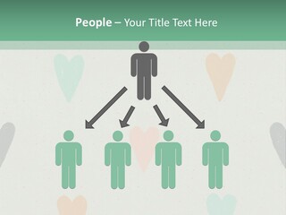 A Group Of Hearts On A Wall With A Green Background PowerPoint Template