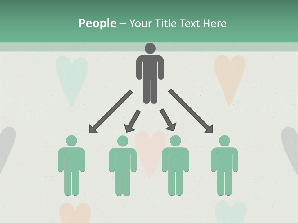 A Group Of Hearts On A Wall With A Green Background PowerPoint Template