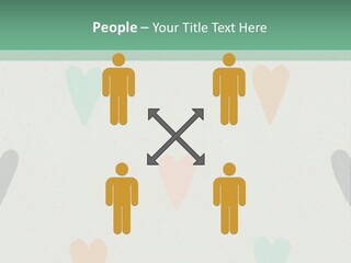 A Group Of Hearts On A Wall With A Green Background PowerPoint Template