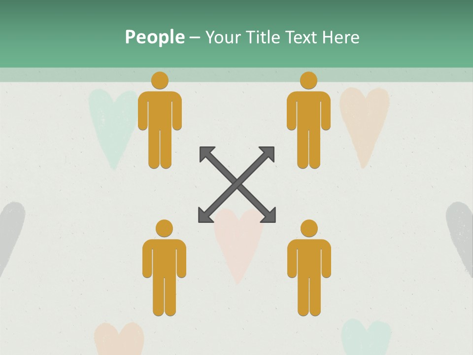 A Group Of Hearts On A Wall With A Green Background PowerPoint Template