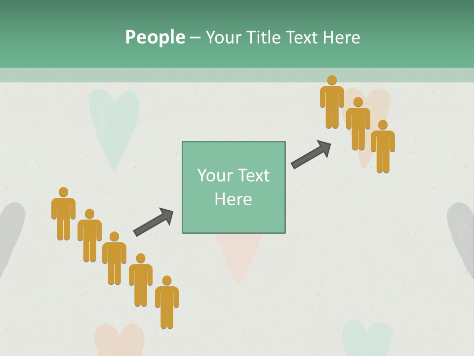 A Group Of Hearts On A Wall With A Green Background PowerPoint Template