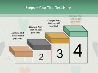 A Group Of Hearts On A Wall With A Green Background PowerPoint Template