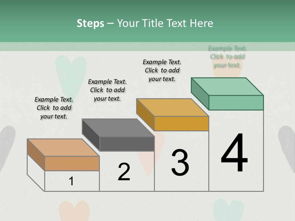 A Group Of Hearts On A Wall With A Green Background PowerPoint Template