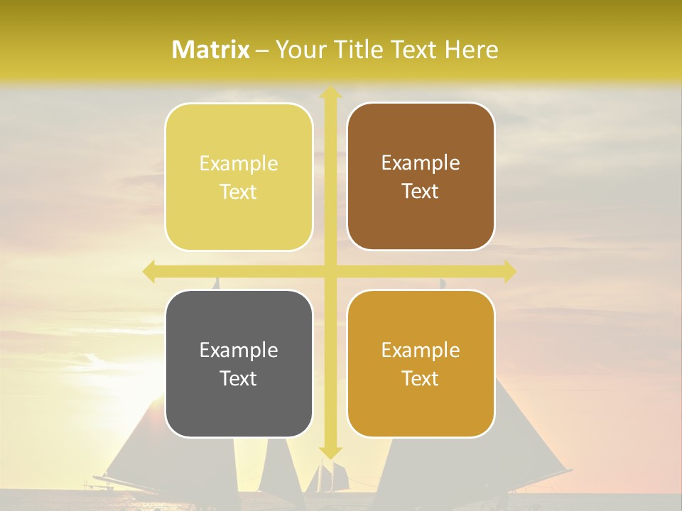 Two Sailboats In The Ocean At Sunset Powerpoint Template PowerPoint Template