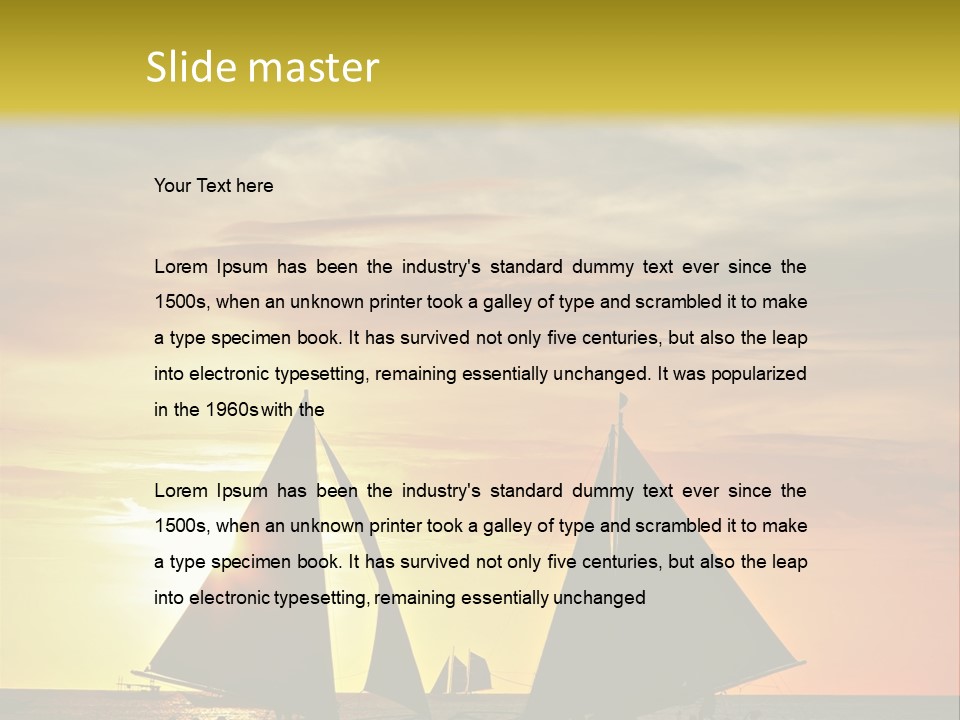 Two Sailboats In The Ocean At Sunset Powerpoint Template PowerPoint Template