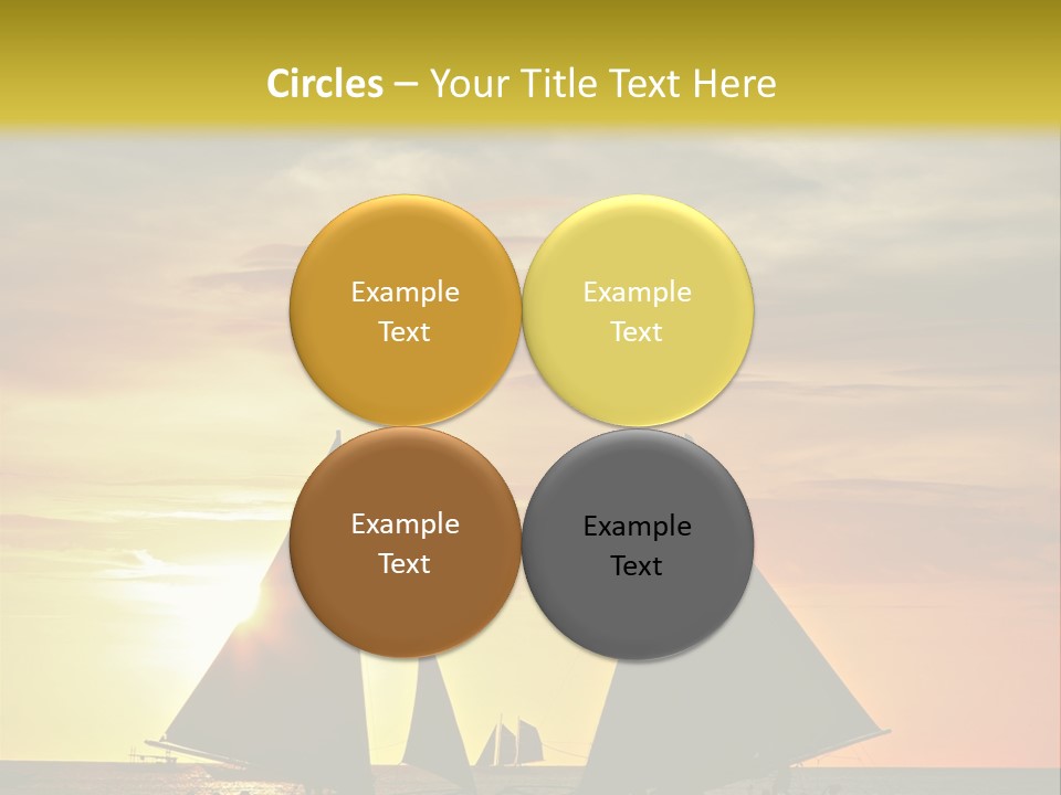 Two Sailboats In The Ocean At Sunset Powerpoint Template PowerPoint Template