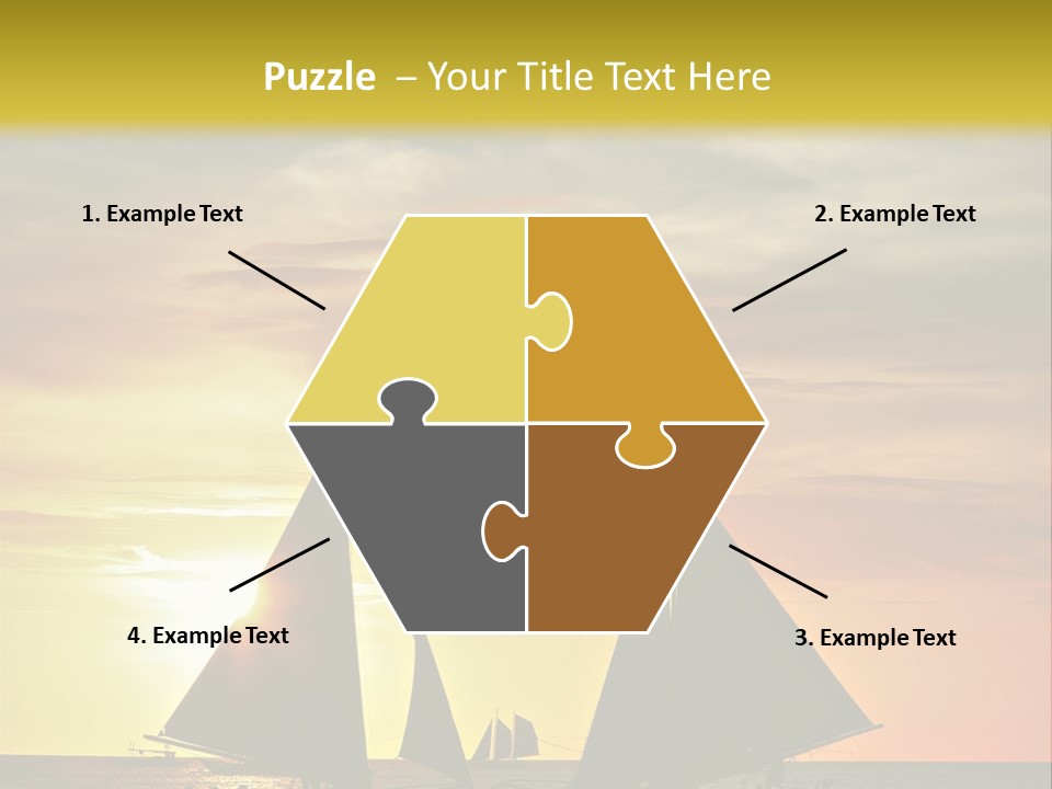 Two Sailboats In The Ocean At Sunset Powerpoint Template PowerPoint Template