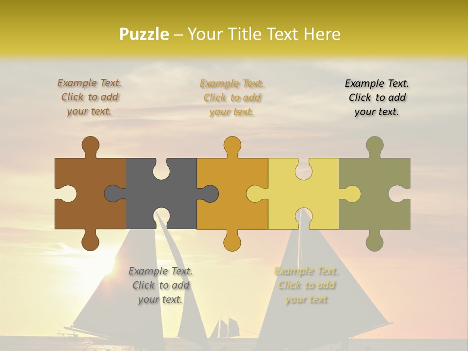 Two Sailboats In The Ocean At Sunset Powerpoint Template PowerPoint Template