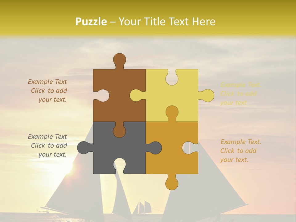 Two Sailboats In The Ocean At Sunset Powerpoint Template PowerPoint Template