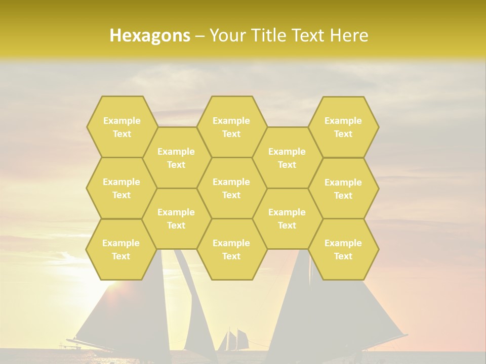 Two Sailboats In The Ocean At Sunset Powerpoint Template PowerPoint Template