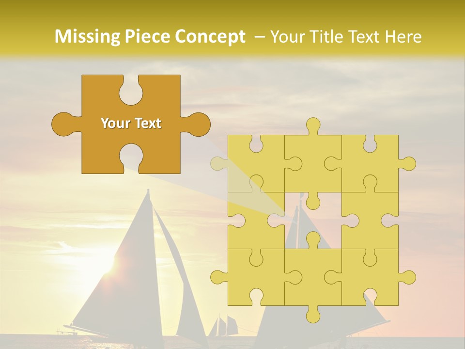 Two Sailboats In The Ocean At Sunset Powerpoint Template PowerPoint Template