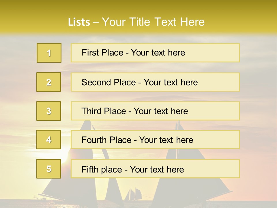 Two Sailboats In The Ocean At Sunset Powerpoint Template PowerPoint Template