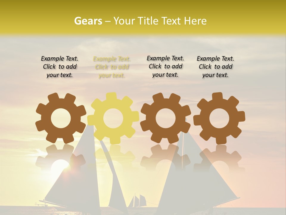 Two Sailboats In The Ocean At Sunset Powerpoint Template PowerPoint Template