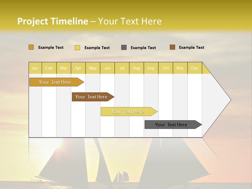 Two Sailboats In The Ocean At Sunset Powerpoint Template PowerPoint Template