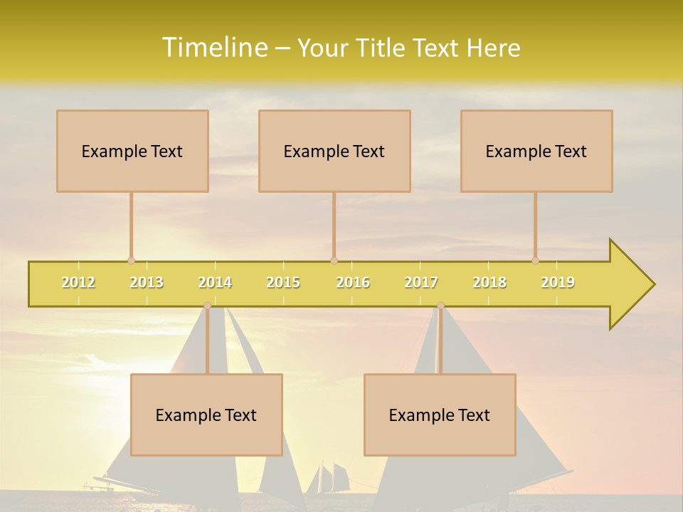 Two Sailboats In The Ocean At Sunset Powerpoint Template PowerPoint Template