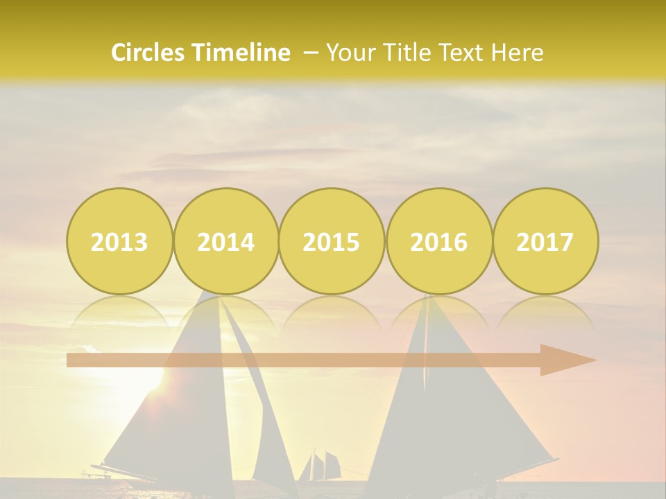 Two Sailboats In The Ocean At Sunset Powerpoint Template PowerPoint Template