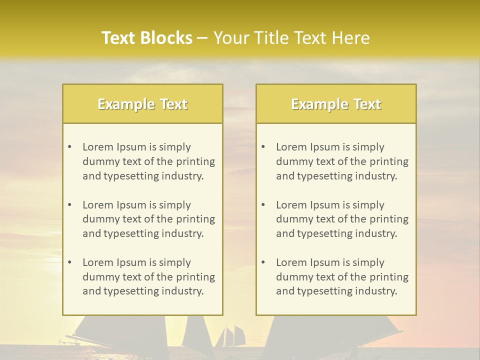 Two Sailboats In The Ocean At Sunset Powerpoint Template PowerPoint Template