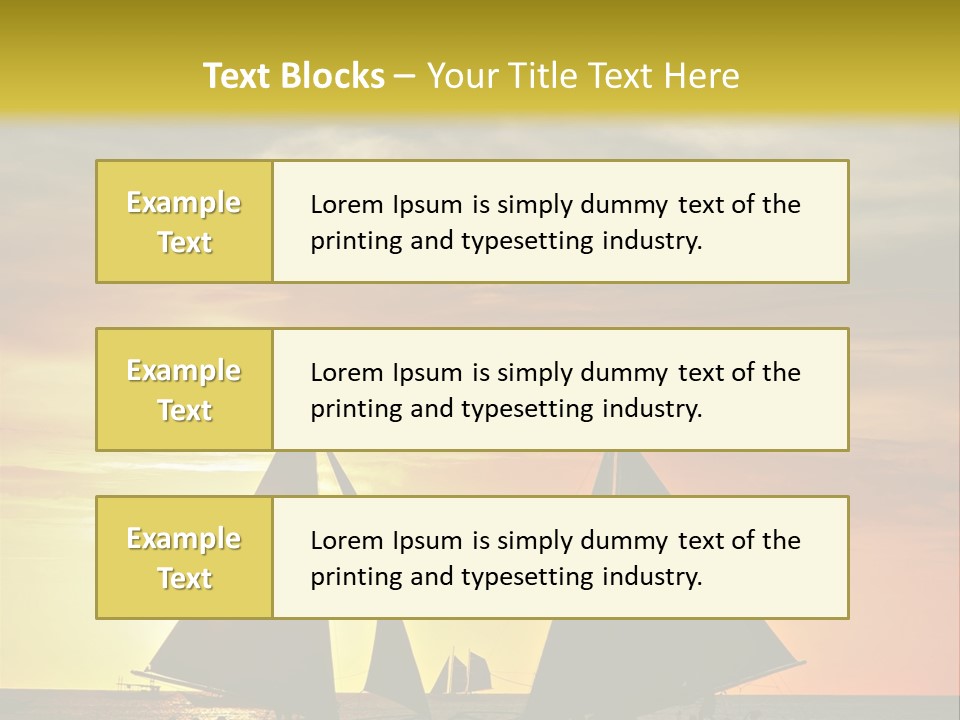 Two Sailboats In The Ocean At Sunset Powerpoint Template PowerPoint Template