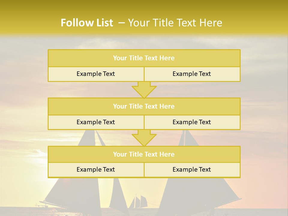 Two Sailboats In The Ocean At Sunset Powerpoint Template PowerPoint Template