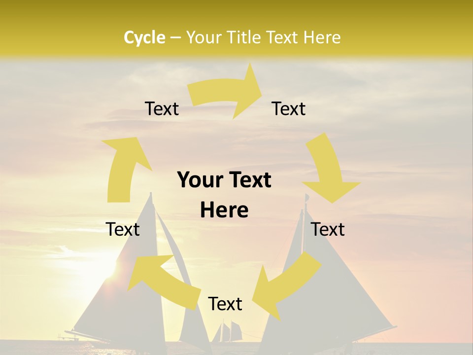 Two Sailboats In The Ocean At Sunset Powerpoint Template PowerPoint Template