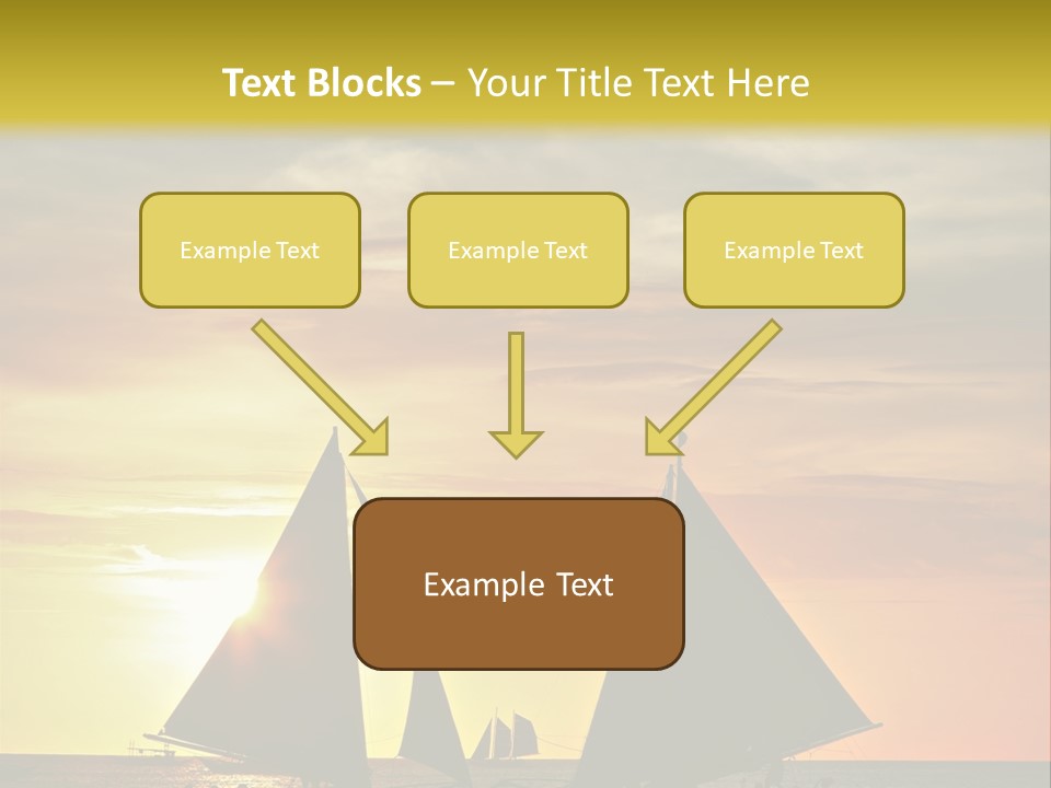 Two Sailboats In The Ocean At Sunset Powerpoint Template PowerPoint Template