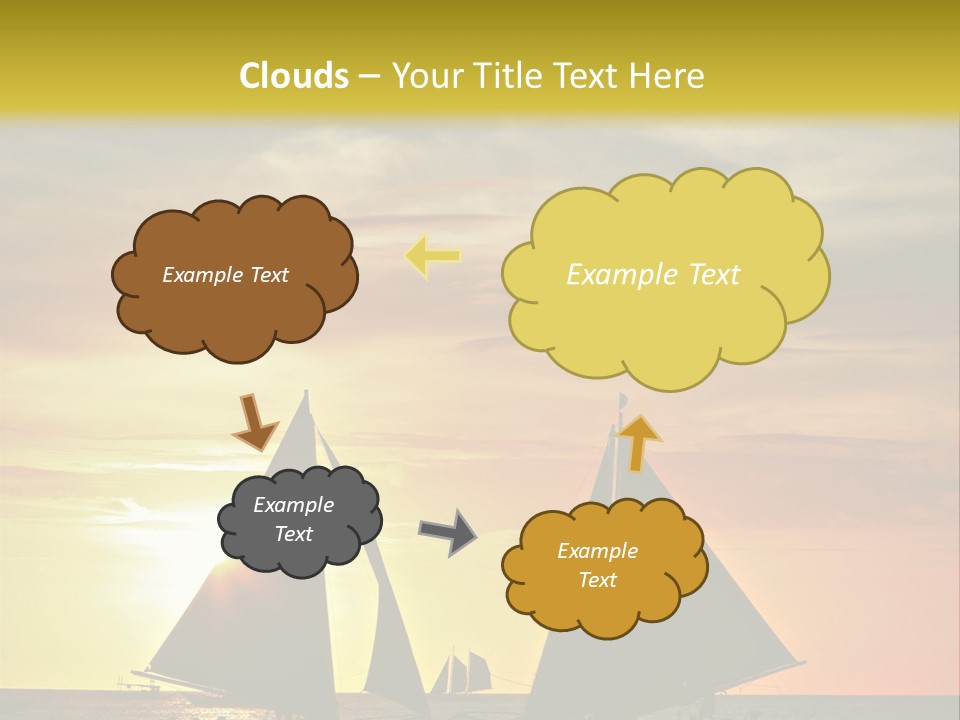 Two Sailboats In The Ocean At Sunset Powerpoint Template PowerPoint Template