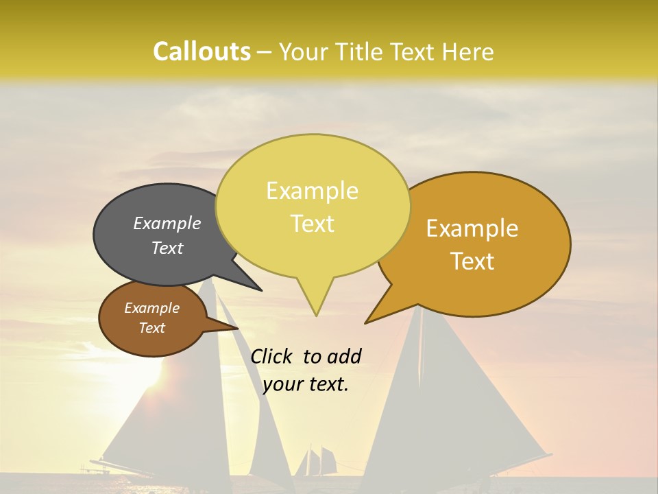 Two Sailboats In The Ocean At Sunset Powerpoint Template PowerPoint Template