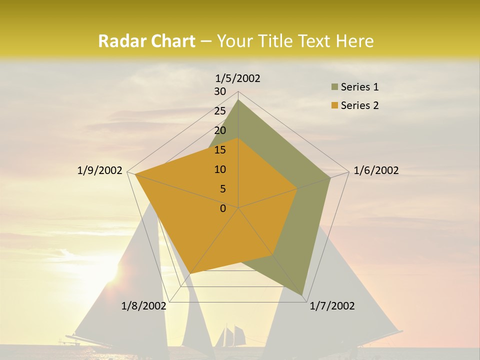 Two Sailboats In The Ocean At Sunset Powerpoint Template PowerPoint Template
