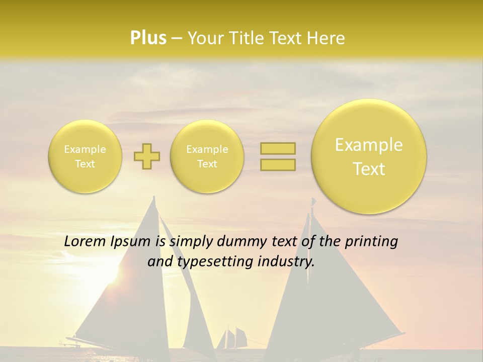 Two Sailboats In The Ocean At Sunset Powerpoint Template PowerPoint Template