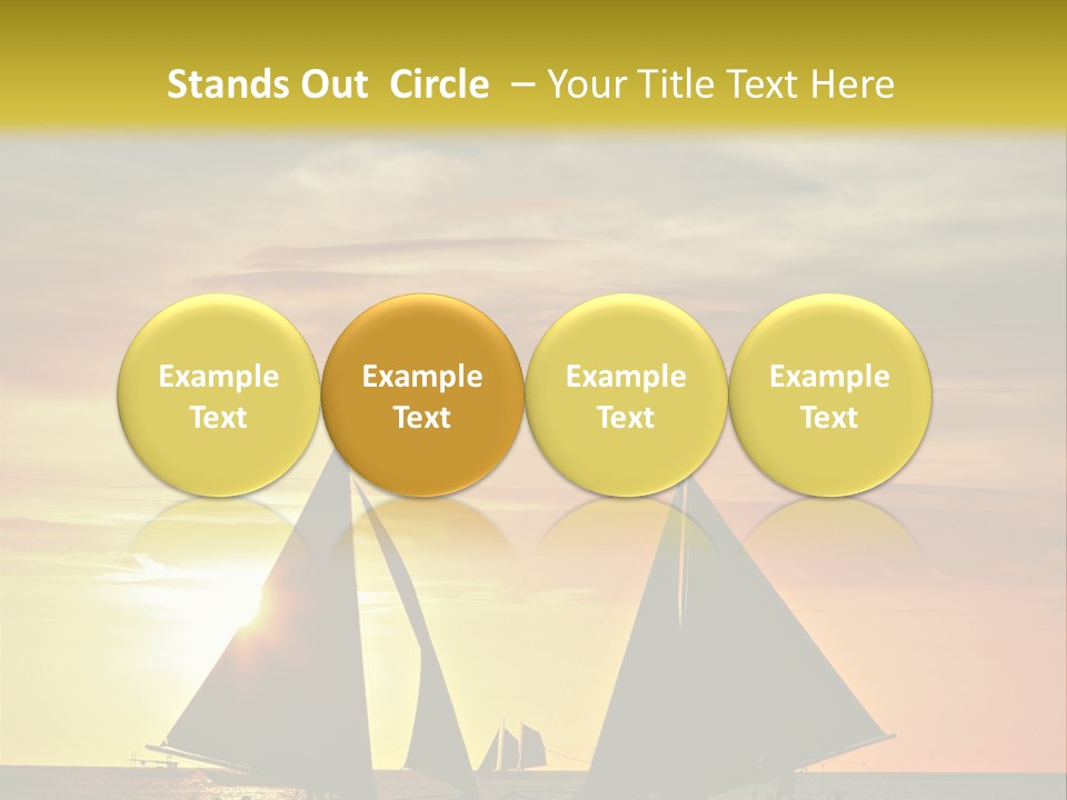 Two Sailboats In The Ocean At Sunset Powerpoint Template PowerPoint Template