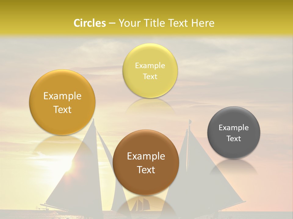 Two Sailboats In The Ocean At Sunset Powerpoint Template PowerPoint Template